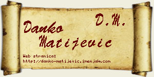 Danko Matijević vizit kartica